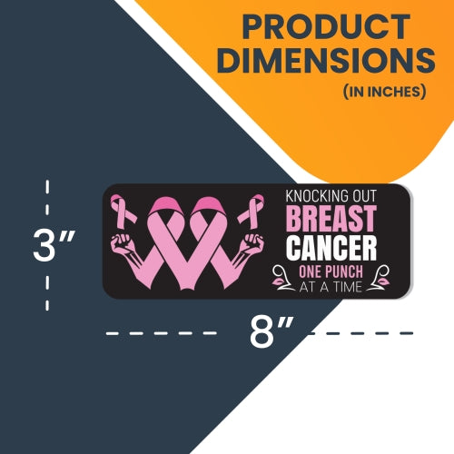 Magnet Me Up Knocking Out Breast Cancer Awareness Magnet Decal, 3x8 Inches, Heavy Duty Automotive Magnet for Car Truck SUV Or Any Other Magnetic Surface