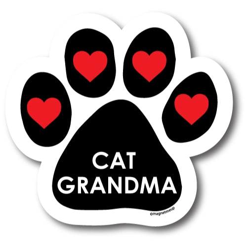Magnet Me Up Cat Grandma Pawprint Car Magnet - 5" Paw Print Auto Truck Fridge Decal Magnet …