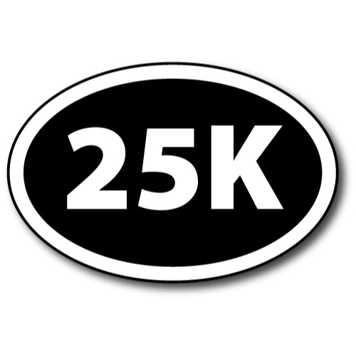 25K Marathon Inverted Black Oval Car Magnet 4x6" Decal Heavy Duty Waterproof …