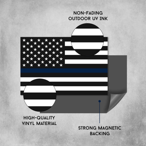Magnet Me Up Thin Blue Line American Flag 4x6-Heavy Duty for Car Truck SUV 2 PK