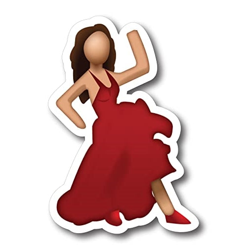 Magnet Me Up Dancing Girl Emoticon Magnet Decal, 5 Inch, Cute Emoticon Self-Expression Decorative Magnet for Car, Truck, SUV, Or Any Other Magnetic Surface