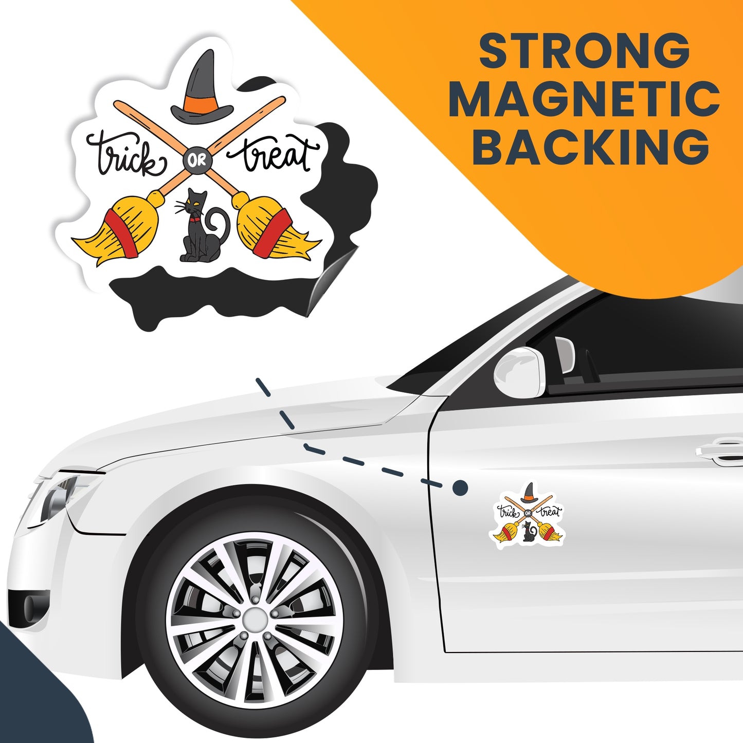 Magnet Me Up Halloween Trick Or Treat Spooky Funny Holiday Magnet Decal, 5x4.5 Inches, Heavy Duty Automotive Magnet for Car Truck SUV Or Any Other Magnetic Surface