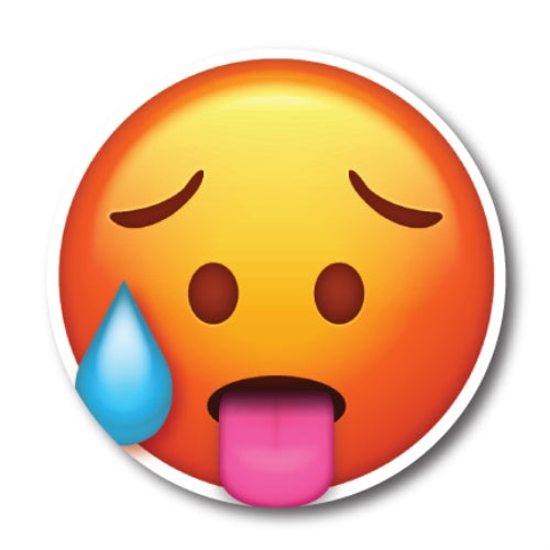 Magnet Me Up Hot Emoticon Magnet Decal, 5 Inch Round, Cute Self-Expression Decorative Magnet For Car, Truck, SUV, or Magnetic Surface