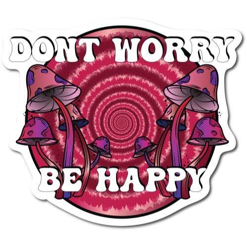 Magnet Me Up Don't Worry, be Happy Psychedelic Mushroom Tie Dye Magnet Decal, 5 Inches, Heavy Duty Automotive Magnet for Car Truck SUV or Any Other Magnetic Surface
