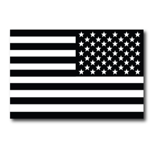 Black and White Reverse American Flag Car Magnet Decal - 4 x 6 Heavy Duty for Car Truck SUV …