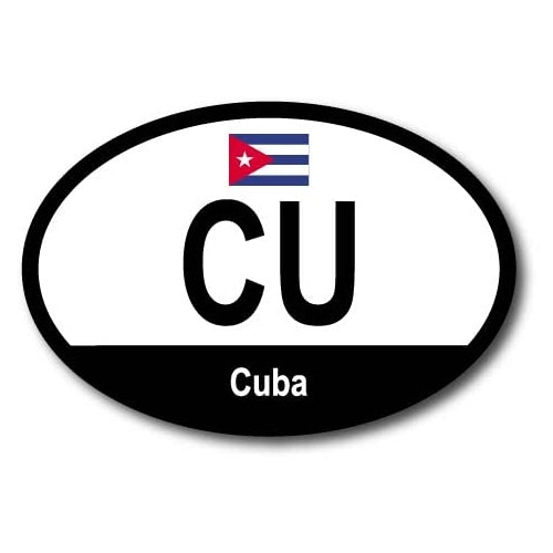 Magnet Me Up Cuba Cuban Euro Oval Magnet Decal, 4x6 Inches, Heavy Duty for Car, Truck, SUV, Or Any Other Magnetic Surface