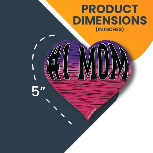 #1 Mom Car Magnet - Pink and Purple Heart Heavy Duty Magnet for Car Truck SUV Waterproof …