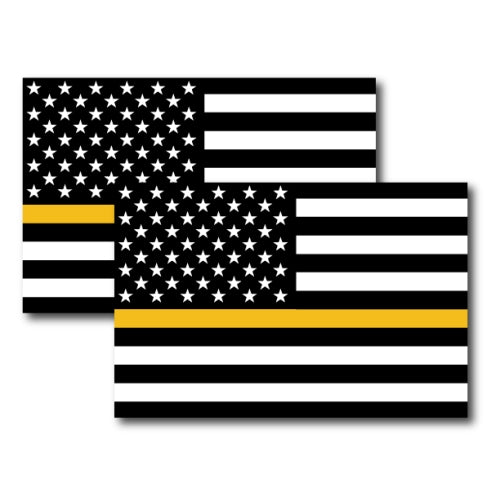Thin Gold Line American Flag Magnets, 2 Pack, 4x6 Decals Heavy Duty for Car Truck SUV - In Support of all Dispatchers …