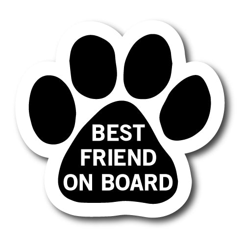 Best Friend on Board Pawprint Car Magnet By Magnet Me Up 5" Paw Print Auto Truck Decal Magnet …