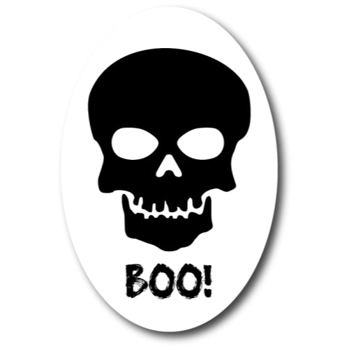 Skull Boo! Car Magnet Decal 4 x 6 Oval Heavy Duty for Car Truck SUV Waterproo