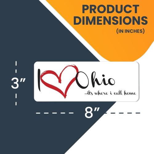 I Love (heart) Ohio, It's Where I Call Home Car Magnet 3x8" US State Flag Refrigerator Locker SUV Heavy Duty Waterproof …