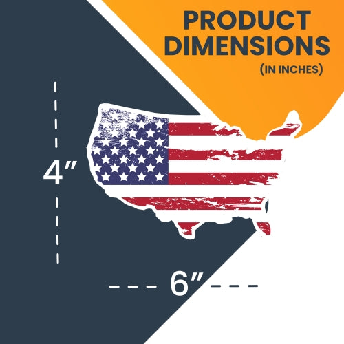 Magnet Me Up Patriotic Distressed American Flag in The Shape of The United States Magnet Decal, 4x6 Inches, Heavy Duty Automotive Magnet for Car Truck SUV
