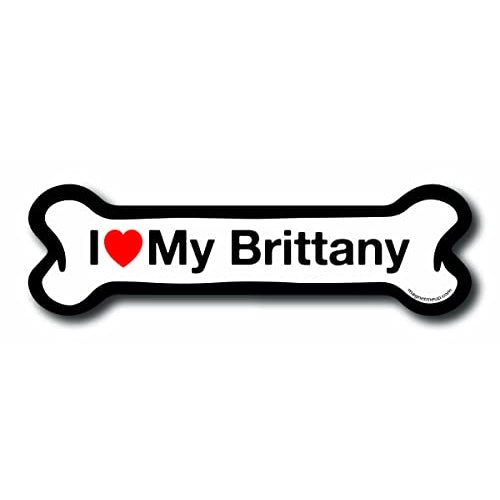 Magnet Me Up I Love My Brittany Dog Bone Car Magnet - 2x7 Dog Bone Auto Truck Decal Magnet