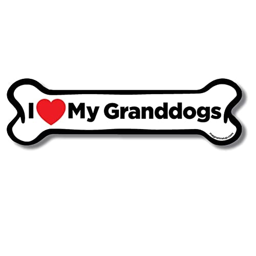 Magnet Me Up I Love My Granddogs Bone Magnet Decal, 2x7 Inches, Heavy Duty Automotive Magnet for Car Truck SUV