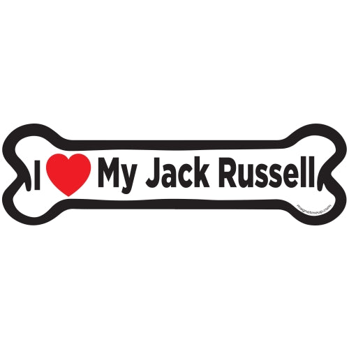 Magnet Me Up I Love My Jack Russell Dog Bone Car Magnet - 2x7 Dog Bone Auto Truck Decal Magnet …