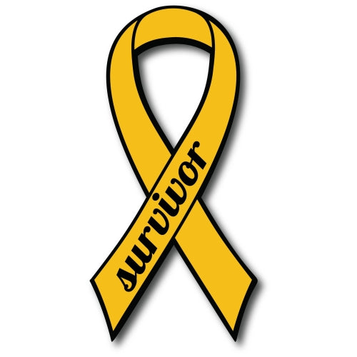 Gold Childhood Cancer Survivor Ribbon Car Magnet Decal Heavy Duty Waterproof …