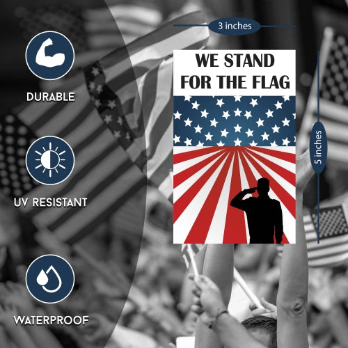 We Stand For The Flag American Flag 2PK Car Magnet Decal 3 in x 5 in Heavy Duty for Car Truck SUV Waterproof