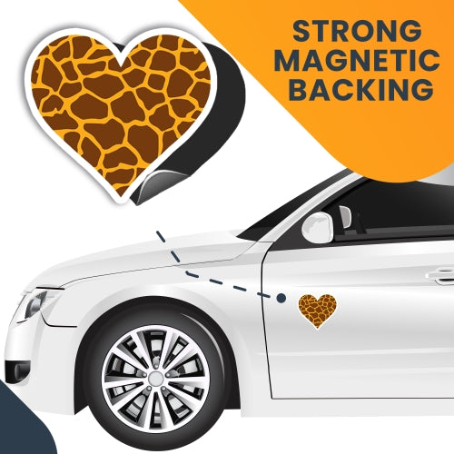 Magnet Me Up Giraffe Multicolored Heart Magnet Decal, 5 Inches, Heavy Duty Automotive Magnet for Car Truck SUV Or Any Other Magnetic Surface