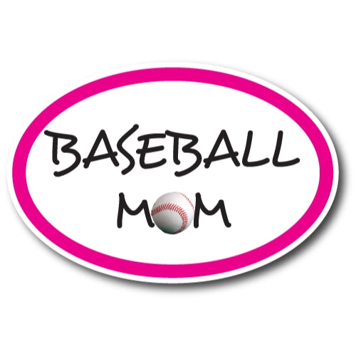Baseball Mom and Baseball Dad - Combo Pack -Car Magnets 4 x 6 Oval Heavy Duty for Car Truck SUV Waterproof …