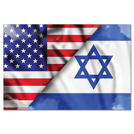 Magnet Me Up American and Israeli Flag Magnet Decal, 4x6 Inches, Blue and White, Heavy Duty Automotive Magnet for Car Truck SUV, Support Israel