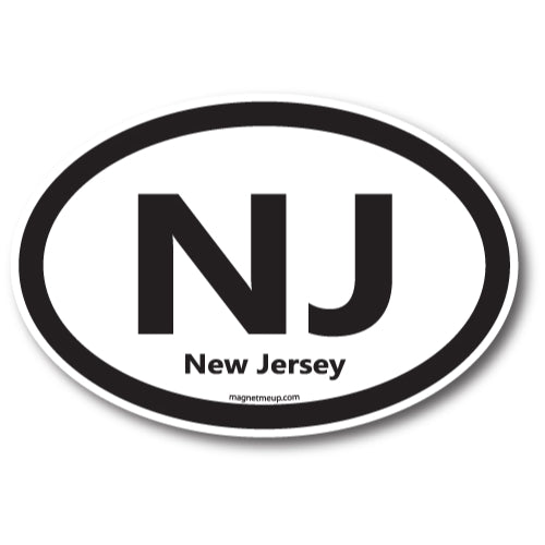 NJ New Jersey Car Magnet 4x6" US State Oval Refrigerator Locker SUV Heavy Duty Waterproof… …