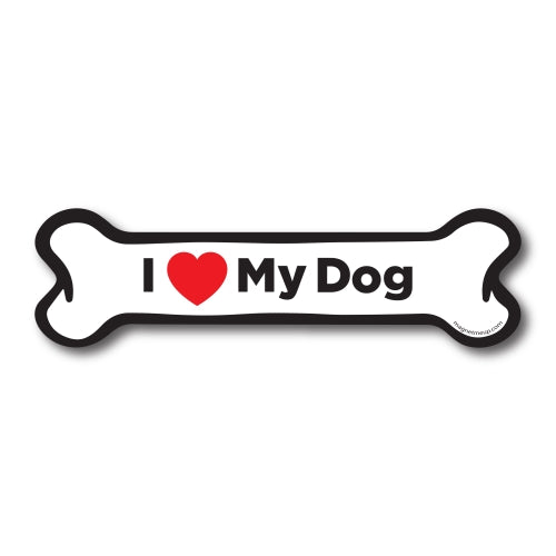 Magnet Me Up I Love My Dog Dog Bone Car Magnet - 2x7 Dog Bone Auto Truck Decal Magnet …