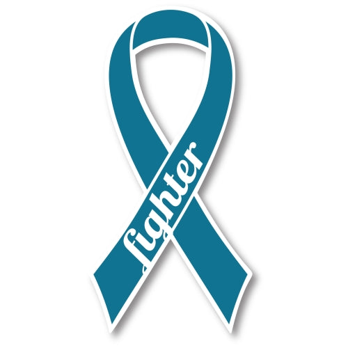 Teal Cervical and Ovarian Cancer Fighter Ribbon Car Magnet Decal Heavy Duty Waterproof …