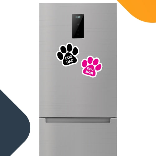 Magnet Me Up Dog Dad and Dog Mom Pawprint Car Magnets, 2 Pack, 5" Paw Print Auto Truck Decal Magnets …
