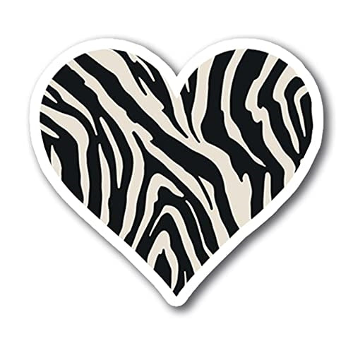 Magnet Me Up Zebra Print Heart Magnet Decal, 5 Inches, Heavy Duty Automotive Magnet for Car Truck SUV Or Any Other Magnetic Surface