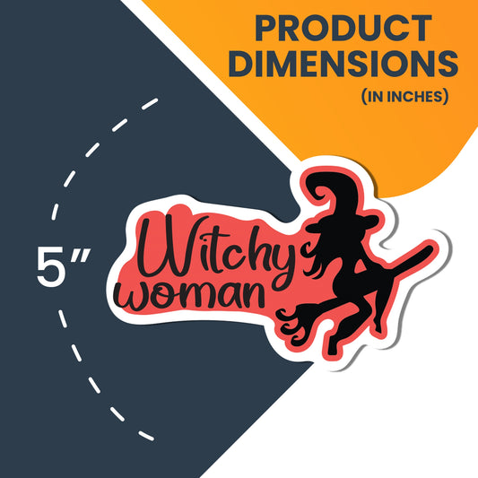 Magnet Me Up Halloween Witchy Woman Spooky Funny Holiday Magnet Decal, 5x3 Inches, Heavy Duty Automotive Magnet for Car Truck SUV Or Any Other Magnetic Surface