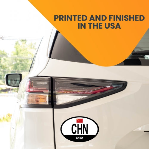 Magnet Me Up China Chinese Euro Oval Magnet Decal, 4x6 Inches, Heavy Duty for Car, Truck, SUV, Or Any Other Magnetic Surface