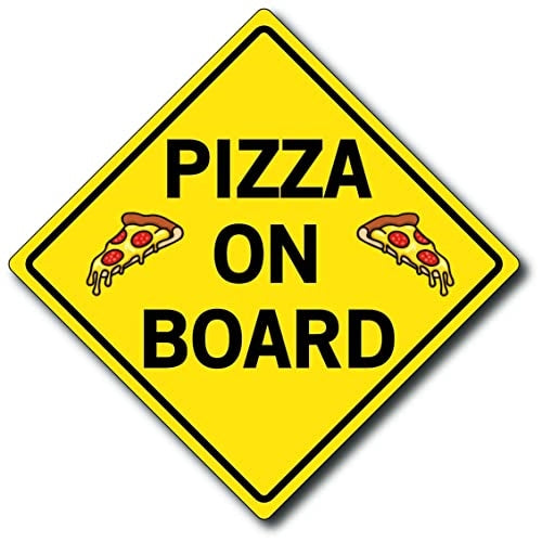 Magnet Me Up Pizza On Board Car Magnet Decal, 5x5 Inches, Heavy Duty Automotive Magnet for Car Truck SUV
