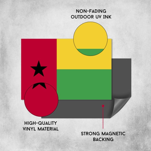 Guinea-Bissau Flag Car Magnet Decal - 4 x 6 Heavy Duty for Car Truck SUV …