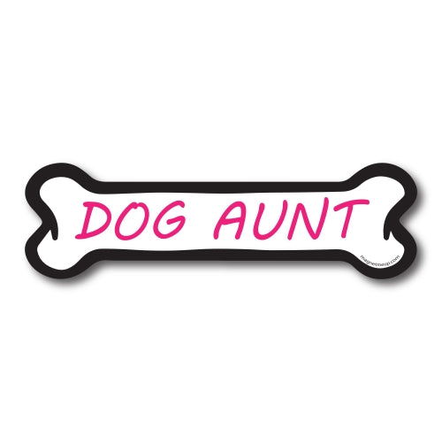 Dog Aunt Dog Bone Car Magnet - 2 x 7" Dog Bone Heavy Duty Decal for Car Truck SUV Waterproof …