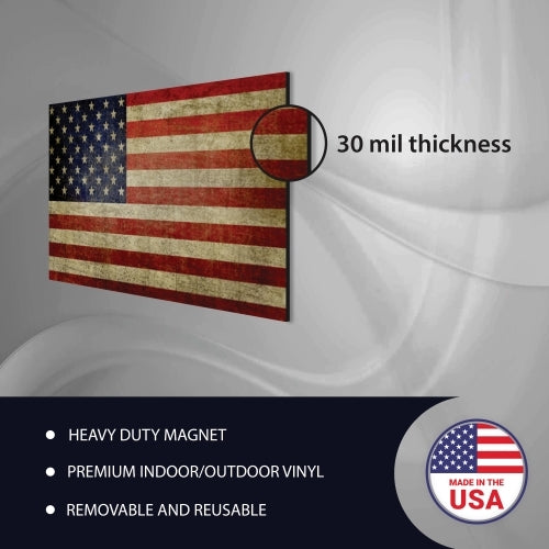 Weathered American Flag Car Magnet Decals - 2 Pack 3 x 5 Opposing Heavy Duty for Car Truck SUV …