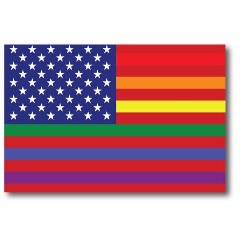 Magnet Me Up Gay Pride Rainbow American Flag Car Magnet Decal -LGBT-4x6-Waterproof