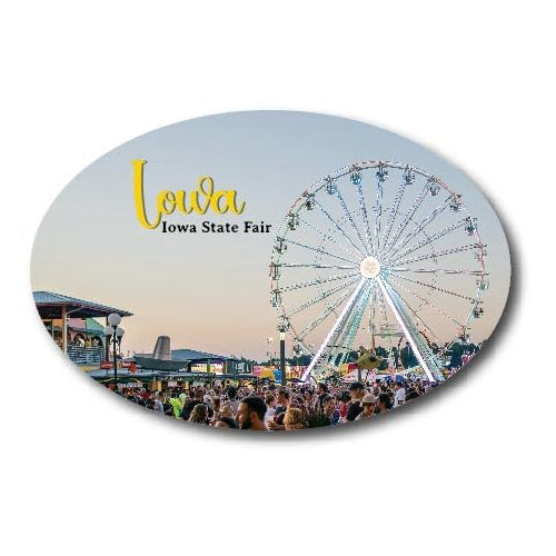 Magnet Me Up Iowa State Fair Magnet Decal, 4x6 inch, Automotive Magnet for Car, Truck, SUV, Or Any Magnetic Surface, Family Fun with Carnival Rides and Games, Crafted in USA