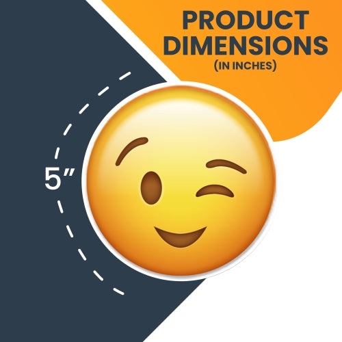 Magnet Me Up Wink Emoticon Magnet Decal, 5 Inch Round, Cute Decorative Self-Expression Magnet for Car, Truck, SUV, Or Any Magnetic Surface