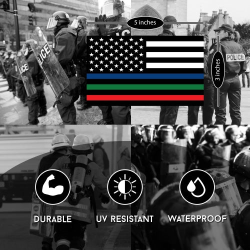 Thin Line Flag in Support of Police, Fire, Military, Option B 3x5 2PK