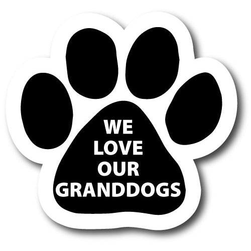 We Love Our Granddogs Paw Print Car Magnet 5" Paw Print Auto Truck Decal Heavy Duty Waterproof …