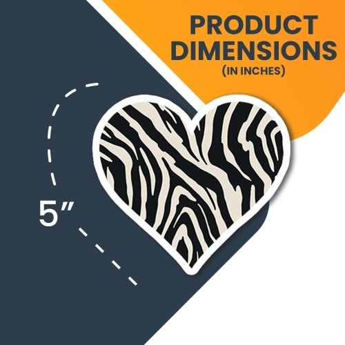 Magnet Me Up Zebra Print Heart Magnet Decal, 5 Inches, Heavy Duty Automotive Magnet for Car Truck SUV Or Any Other Magnetic Surface