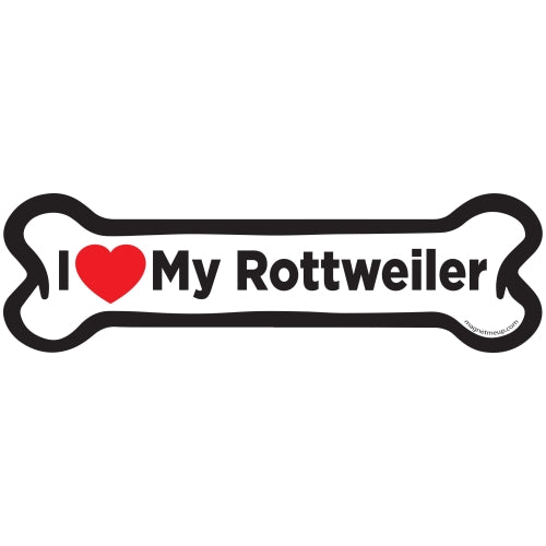 Magnet Me Up I Love My Rottweiler Dog Bone Car Magnet - 2x7 Dog Bone Auto Truck Decal Magnet …