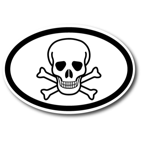 Skull and Crossbones Car Magnet Decal 4 x 6 Oval Heavy Duty for Car Truck SUV Waterproof …