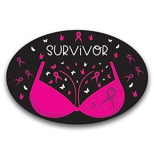 Magnet Me Up Survivor Breast Cancer Awareness Magnet Decal, 4x6 Inches, Heavy Duty Automotive Magnet for Car Truck SUV