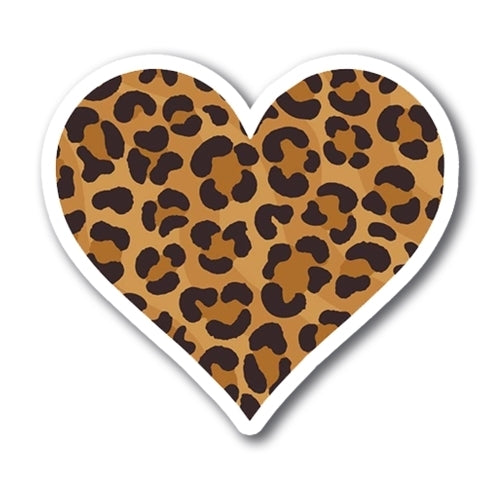 Magnet Me Up Leopard Print Heart Magnet Decal, 5 Inches, Heavy Duty Automotive Magnet for Car Truck SUV Or Any Other Magnetic Surface