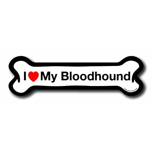 Magnet Me Up I Love My Bloodhound Dog Bone Car Magnet - 2x7 Dog Bone Auto Truck Decal Magnet