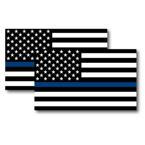 Magnet Me Up Thin Blue Line American Flag Magnet Decal 3x5 -2 Pack - Heavy Duty for Car Truck SUV -In Support of Police and Law Enforcement Officers
