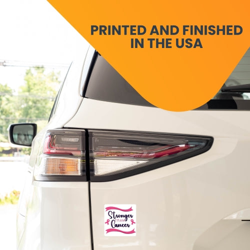 Magnet Me Up Stronger Than Cancer Breast Cancer Awareness Magnet Decal, 5x5 inch, Heavy Duty Automotive Magnet for Car Truck SUV Or Any Other Magnetic Surface