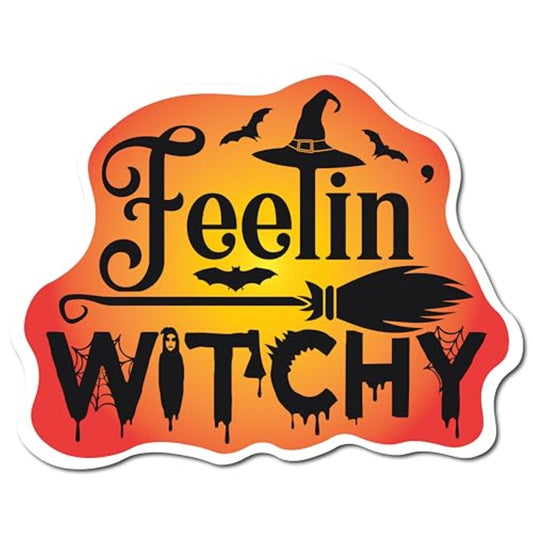 Magnet Me Up Halloween Feelin' Witchy Spooky Funny Holiday Magnet Decal, 5x4 Inches, Heavy Duty Automotive Magnet for Car Truck SUV Or Any Other Magnetic Surface