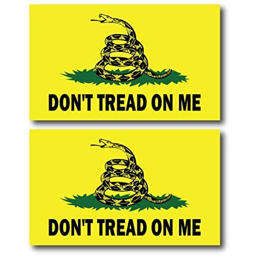 Don't Tread on Me Gadsden Flag 2PK 3 x 5 Car Magnet Decal - Heavy Duty for Car Truck SUV